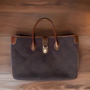 Dooney & Bourke Navy w Leather Trim Tote Bag